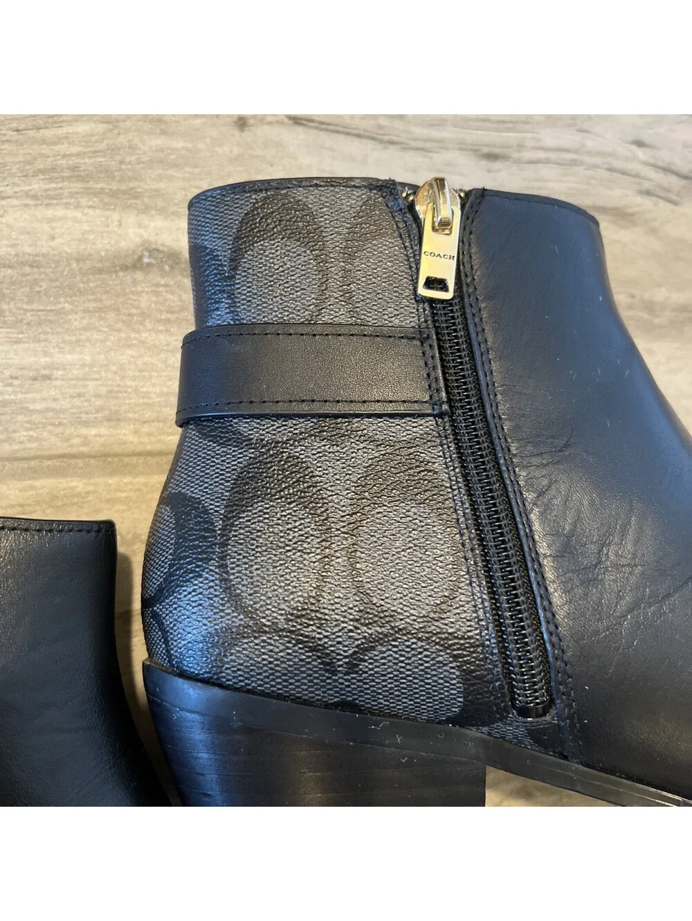 COACH LADIES MONOGRAM ANKLE BOOTIES SIZE US6.5B VGC
